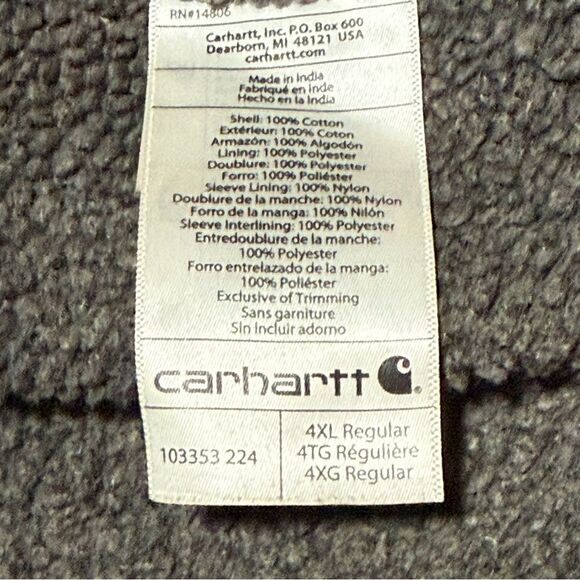 Carhartt 4XL XXXXL Plaid Sherpa Lined Insulated Shacket Shirt Jacket Men's - Picture 5 of 11